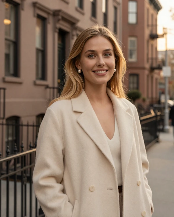 Verified PrestigeMatch member on an Upper East Side Manhattan street at golden hour